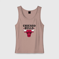 Майка женская хлопок Chicago Bulls, цвет: пыльно-розовый