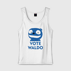 Майка женская хлопок Vote Waldo, цвет: белый