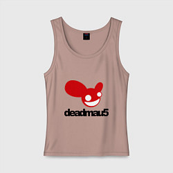 Майка женская хлопок DeadMau5, цвет: пыльно-розовый