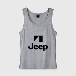 Майка женская хлопок Jeep logo, цвет: меланж