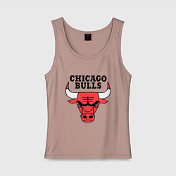Майка женская хлопок Chicago Bulls, цвет: пыльно-розовый