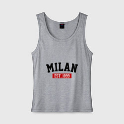 Майка женская хлопок FC Milan Est. 1899, цвет: меланж