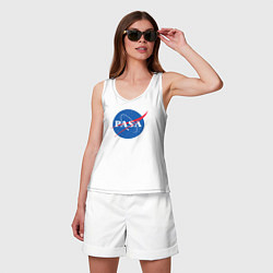Майка женская хлопок NASA: Pasa, цвет: белый — фото 2