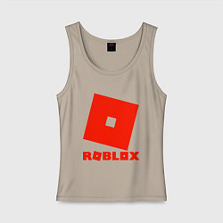 Майка женская хлопок Roblox Logo, цвет: миндальный