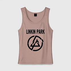Майка женская хлопок Linkin Park, цвет: пыльно-розовый