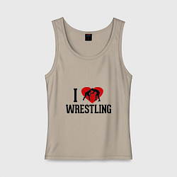 Женская майка I love wrestling