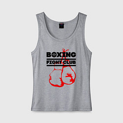 Майка женская хлопок Boxing Fight club in Russia, цвет: меланж