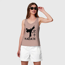 Майка женская хлопок Karate craftsmanship, цвет: пыльно-розовый — фото 2