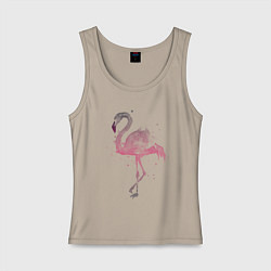 Майка женская хлопок Flamingo, цвет: миндальный