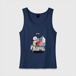 Майка женская хлопок BT21, цвет: тёмно-синий