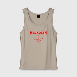 Майка женская хлопок Megadeth, цвет: миндальный
