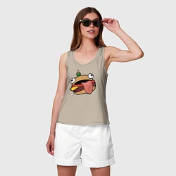 Майка женская хлопок Fortnite Burger, цвет: миндальный — фото 2