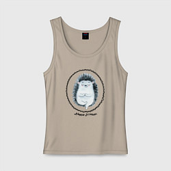 Майка женская хлопок Йожик, цвет: миндальный