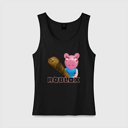 Майка женская хлопок Roblox Piggy, цвет: черный