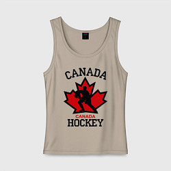 Майка женская хлопок Canada Hockey, цвет: миндальный