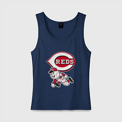 Майка женская хлопок Cincinnati reds - baseball team - talisman, цвет: тёмно-синий