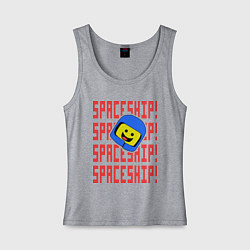Майка женская хлопок Spaceship, цвет: меланж
