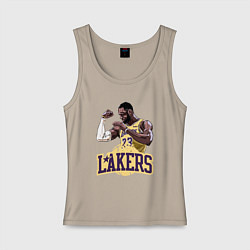 Майка женская хлопок LeBron - Lakers, цвет: миндальный