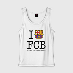 Майка женская хлопок Barcelona FC, цвет: белый