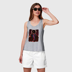 Майка женская хлопок JUJUTSU KAISEN SUKUNA, цвет: меланж — фото 2