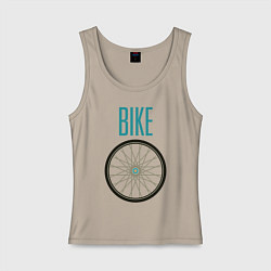 Майка женская хлопок Велосипед, колесо, цвет: миндальный