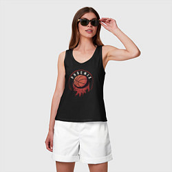 Майка женская хлопок NBA - Suns, цвет: черный — фото 2