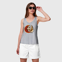 Майка женская хлопок Japan Tiger, цвет: меланж — фото 2
