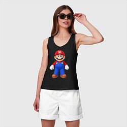 Майка женская хлопок Mario, цвет: черный — фото 2