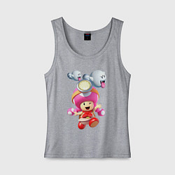 Майка женская хлопок Girl Toad, цвет: меланж