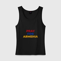 Майка женская хлопок Pray Armenia, цвет: черный