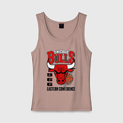 Майка женская хлопок Chicago Bulls NBA, цвет: пыльно-розовый