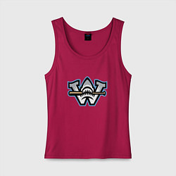 Майка женская хлопок Wilmington sharks - baseball team, цвет: маджента