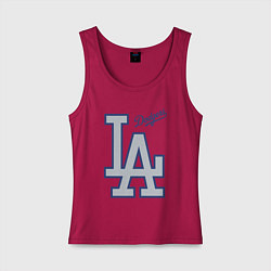 Майка женская хлопок Los Angeles Dodgers - baseball team, цвет: маджента