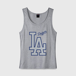 Майка женская хлопок Los Angeles Dodgers - baseball team, цвет: меланж