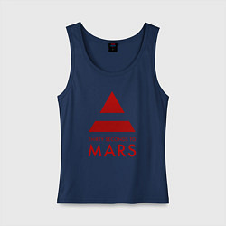 Майка женская хлопок 30 Seconds to Mars - Рок, цвет: тёмно-синий