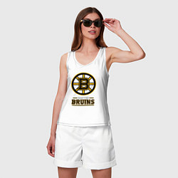 Майка женская хлопок Boston Bruins , Бостон Брюинз, цвет: белый — фото 2