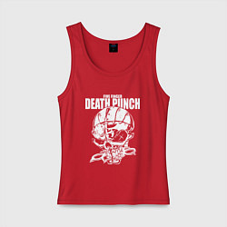 Майка женская хлопок Five Finger Death Punch Groove metal, цвет: красный