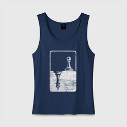 Майка женская хлопок Шахматы БелыеЧерные - пешка и король, цвет: тёмно-синий