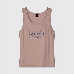 Майка женская хлопок Logo Twilight, цвет: пыльно-розовый