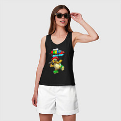 Майка женская хлопок Super Odyssey Hero turtle Koopa Troopa, цвет: черный — фото 2
