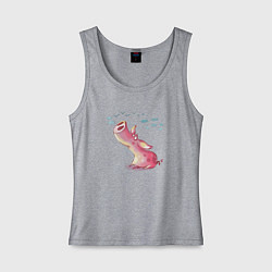 Майка женская хлопок Мечтающий поросенок, цвет: меланж