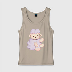 Женская майка Милая Овечка Сидит