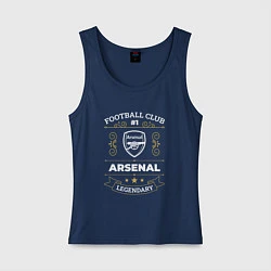Майка женская хлопок Arsenal: Football Club Number 1, цвет: тёмно-синий