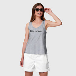 Майка женская хлопок Shinedown лого, цвет: меланж — фото 2