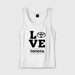Майка женская хлопок Toyota Love Classic, цвет: белый