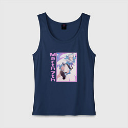 Майка женская хлопок 7 марта art Honakai star rail, цвет: тёмно-синий