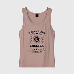 Майка женская хлопок Chelsea: Football Club Number 1 Legendary, цвет: пыльно-розовый
