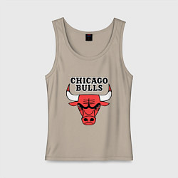 Майка женская хлопок Chicago Bulls, цвет: миндальный