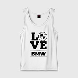 Майка женская хлопок BMW love classic, цвет: белый