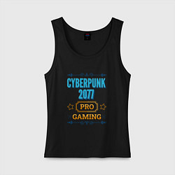 Майка женская хлопок Игра Cyberpunk 2077 pro gaming, цвет: черный